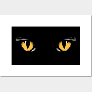 Cat eyes spooky halloween design Posters and Art